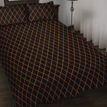 Black And Orange Harlequin Print Quilt Bed Set