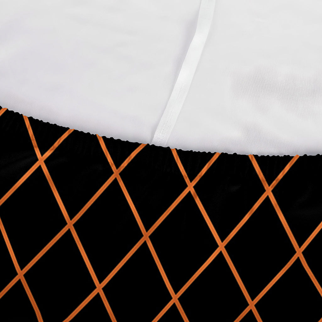 Black And Orange Harlequin Print Sofa Cover