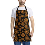 Black And Orange Spider Web Print Apron