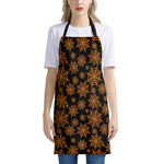 Black And Orange Spider Web Print Apron