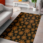 Black And Orange Spider Web Print Area Rug