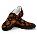 Black And Orange Spider Web Print Black Slip On Sneakers