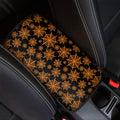 Black And Orange Spider Web Print Car Center Console Cover