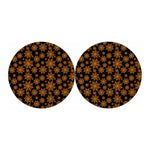 Black And Orange Spider Web Print Car Coasters