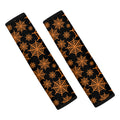 Black And Orange Spider Web Print Car Seat Belt Covers