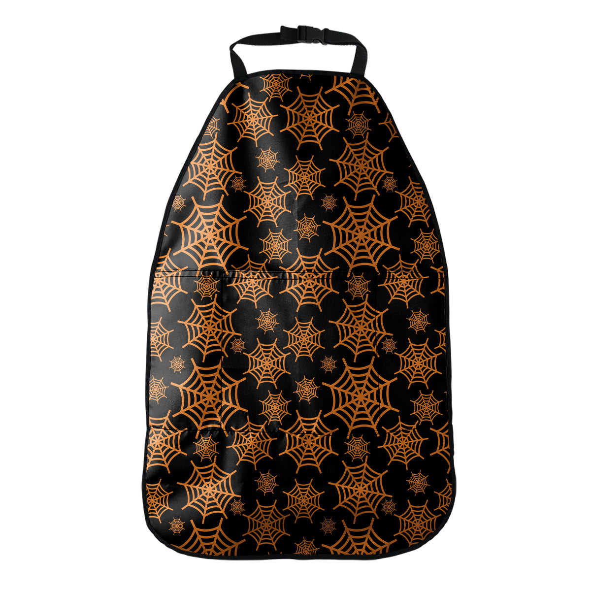 Black And Orange Spider Web Print Car Seat Organizers