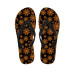 Black And Orange Spider Web Print Flip Flops