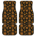 Black And Orange Spider Web Print Front and Back Car Floor Mats
