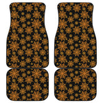 Black And Orange Spider Web Print Front and Back Car Floor Mats