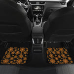 Black And Orange Spider Web Print Front and Back Car Floor Mats