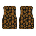 Black And Orange Spider Web Print Front Car Floor Mats