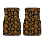 Black And Orange Spider Web Print Front Car Floor Mats