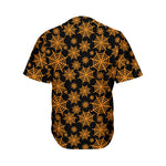 Black And Orange Spider Web Print Men's Baseball Jersey