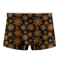 Black And Orange Spider Web Print Men's Boxer Briefs