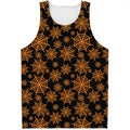 Black And Orange Spider Web Print Men's Tank Top