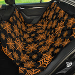 Black And Orange Spider Web Print Pet Car Back Seat Cover