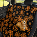 Black And Orange Spider Web Print Pet Car Back Seat Cover