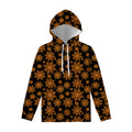 Black And Orange Spider Web Print Pullover Hoodie