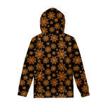 Black And Orange Spider Web Print Pullover Hoodie