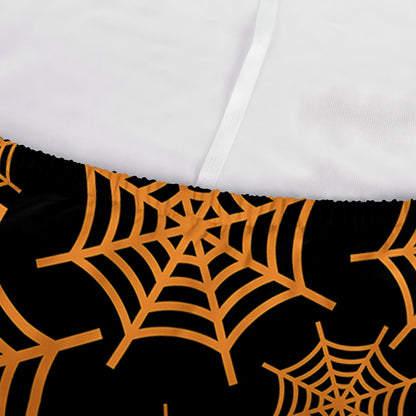 Black And Orange Spider Web Print Sofa Cover