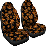 Black And Orange Spider Web Print Universal Fit Car Seat Covers
