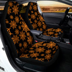 Black And Orange Spider Web Print Universal Fit Car Seat Covers