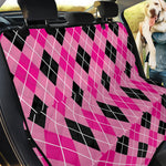 Black And Pink Argyle Pattern Print Pet Car Back Seat Cover