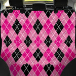 Black And Pink Argyle Pattern Print Pet Car Back Seat Cover