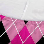 Black And Pink Argyle Pattern Print Sofa Cover