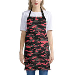 Black And Pink Camouflage Print Apron