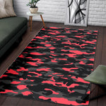 Black And Pink Camouflage Print Area Rug GearFrost