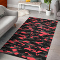 Black And Pink Camouflage Print Floor Mat