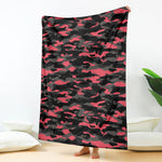 Black And Pink Camouflage Print Blanket