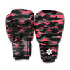 Black And Pink Camouflage Print Boxing Gloves