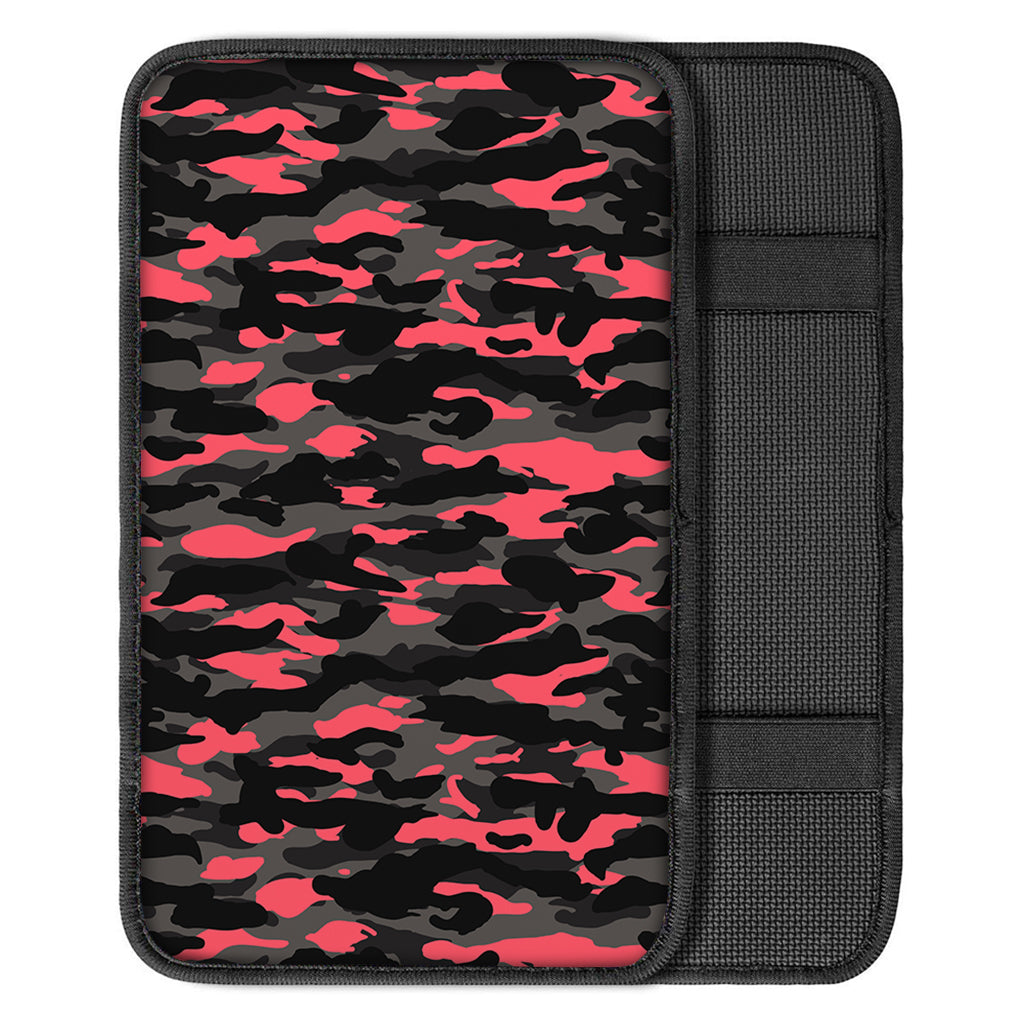 Black And Pink Camouflage Print Car Center Console Cover