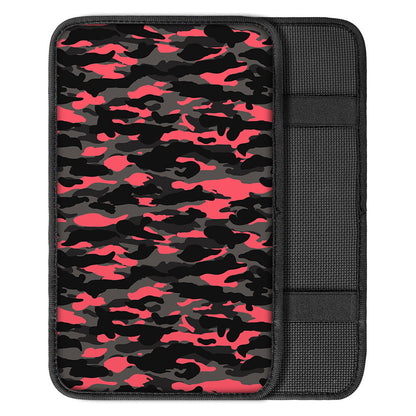 Black And Pink Camouflage Print Car Center Console Cover
