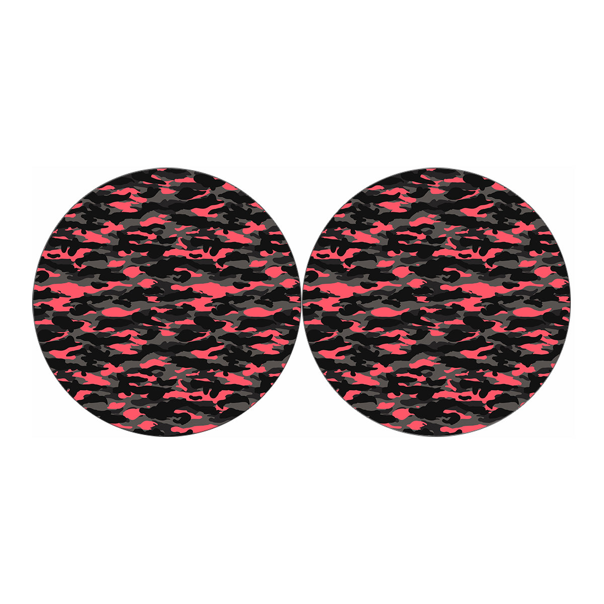 Black And Pink Camouflage Print Car Coasters