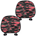 Black And Pink Camouflage Print Car Headrest Covers