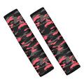 Black And Pink Camouflage Print Car Seat Belt Covers
