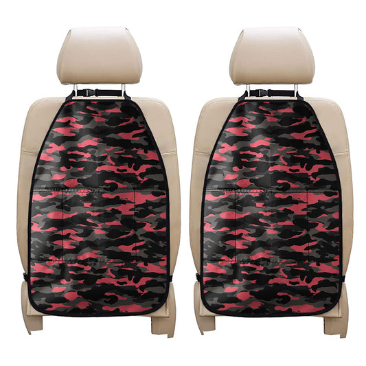 Black And Pink Camouflage Print Car Seat Organizers