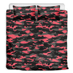 Black And Pink Camouflage Print Duvet Cover Bedding Set