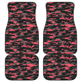 Black And Pink Camouflage Print Front and Back Car Floor Mats