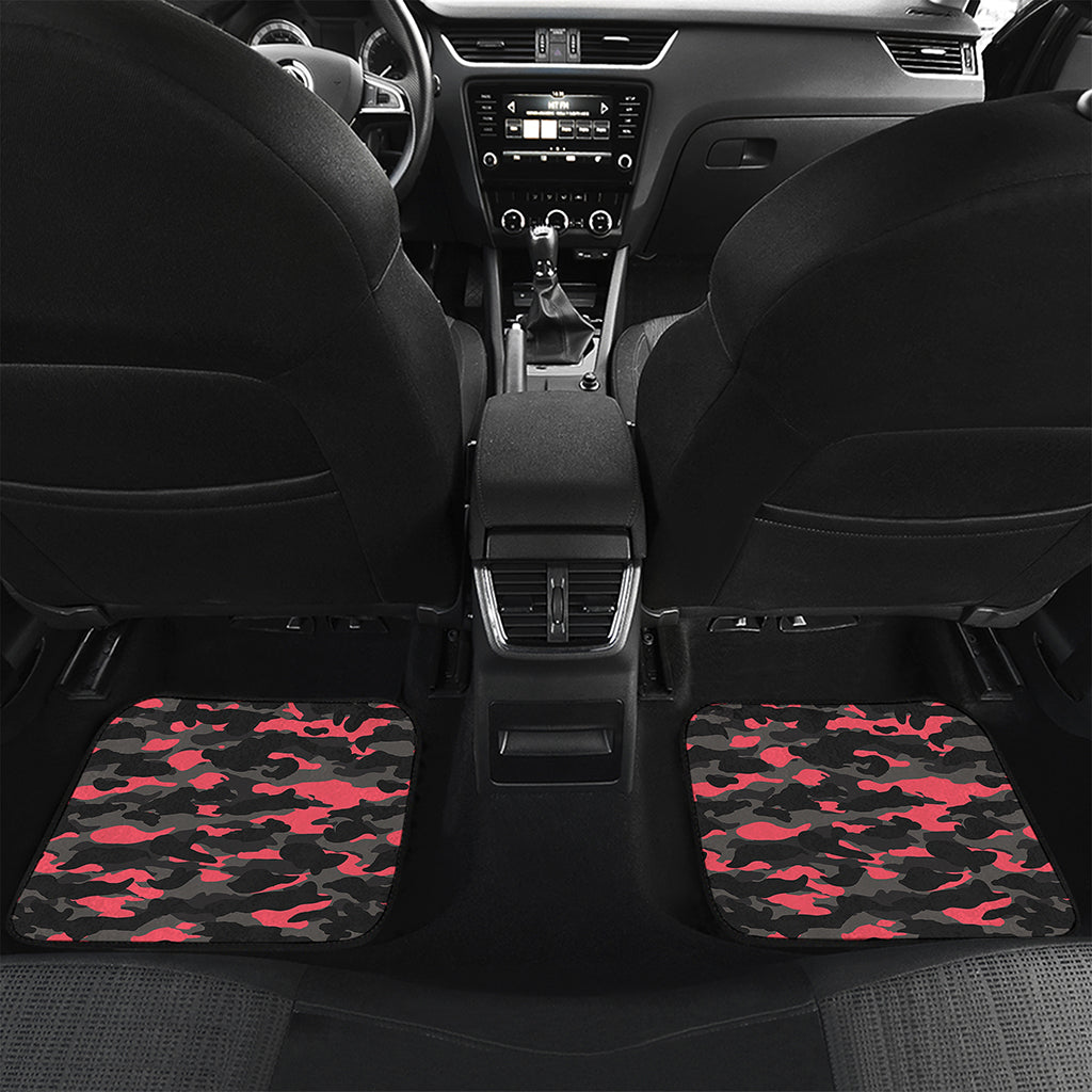 Black And Pink Camouflage Print Front and Back Car Floor Mats