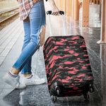 Black And Pink Camouflage Print Luggage Cover GearFrost