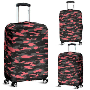 Black And Pink Camouflage Print Luggage Cover GearFrost