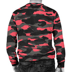 Black And Pink Camouflage Print Men's Crewneck Sweatshirt GearFrost