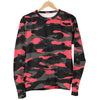 Black And Pink Camouflage Print Men's Crewneck Sweatshirt GearFrost
