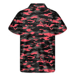 Black And Pink Camouflage Print Men's Short Sleeve Shirt