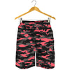 Black And Pink Camouflage Print Men's Shorts