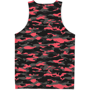 Black And Pink Camouflage Print Men's Tank Top